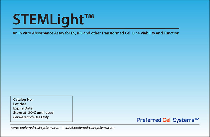 STEMLight™: An In Vitro Absorbance Assay for ES, iPS and other Transformed Cell Line Viability and Function